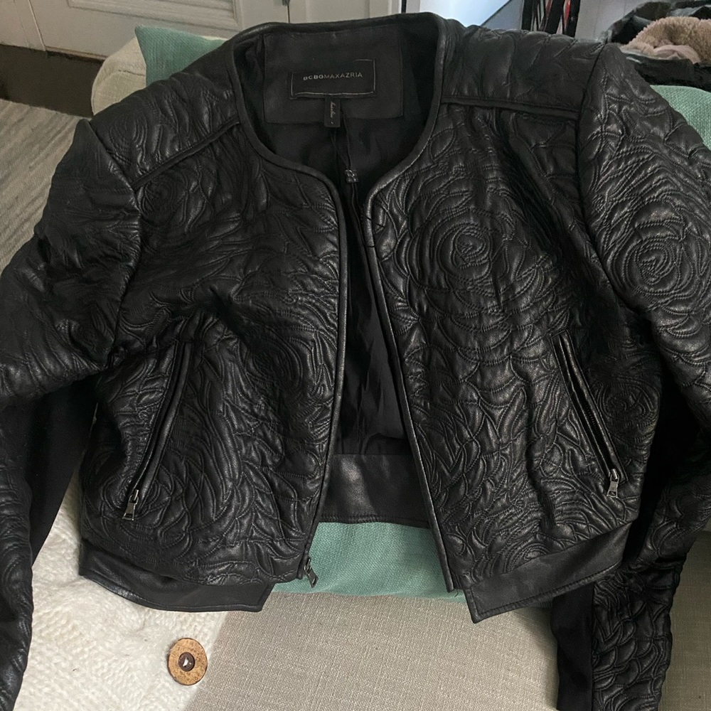 BCBG Faux Leather Jacket